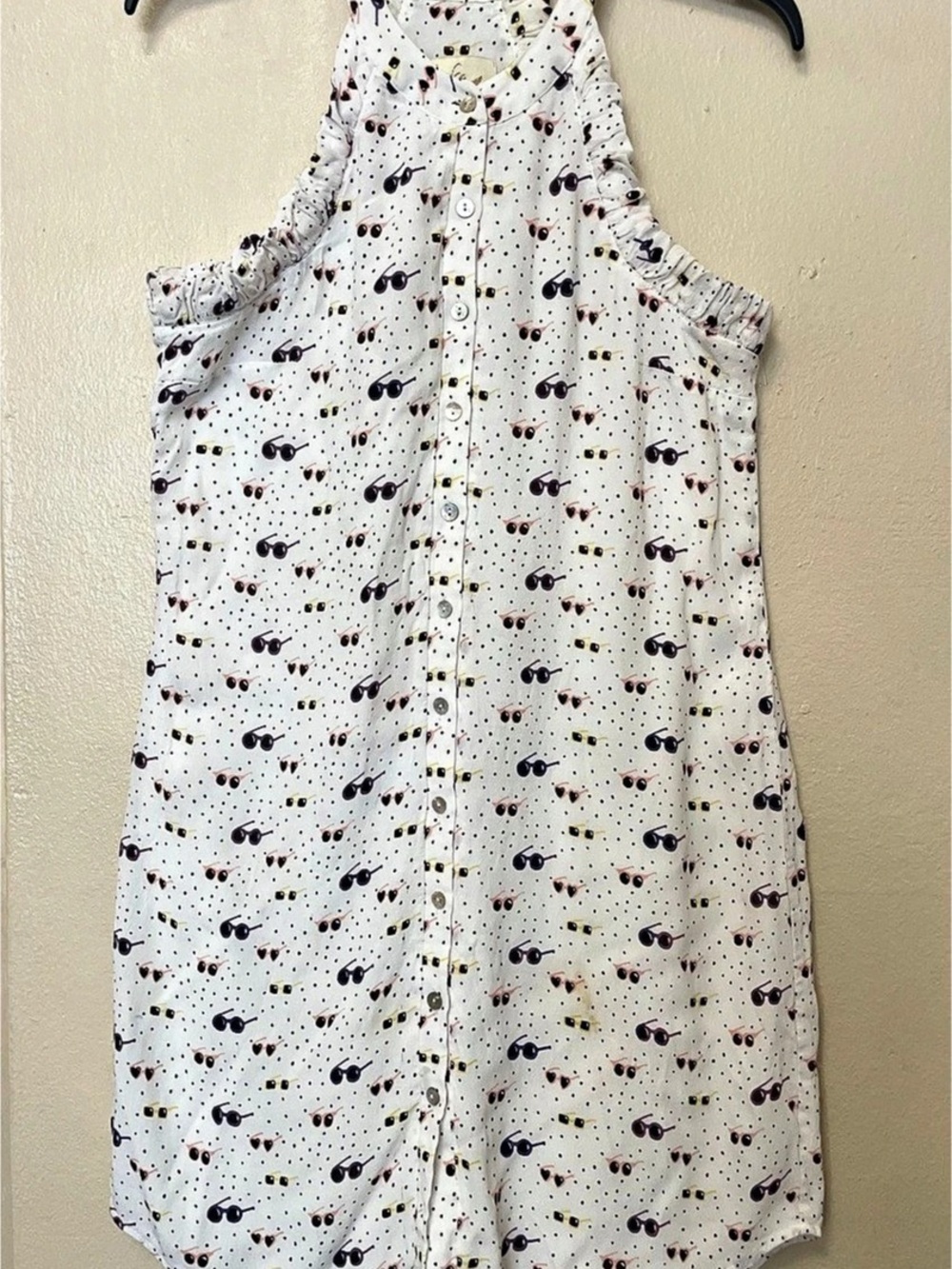 Vestido | Cake Polka Dot Tank Top in White & Purple Small Like New